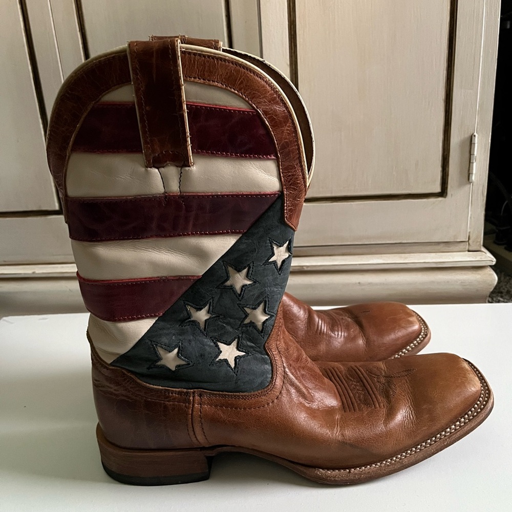 Shyanne Women's Magnolia Western Boots  Square Toe Leather Stars & stripes 11